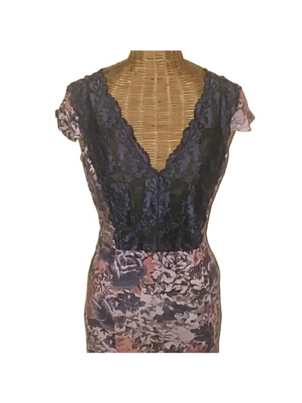 Free People Purple Floral Lace Bodycon y2k Mini Dress - Picture 3 of 5